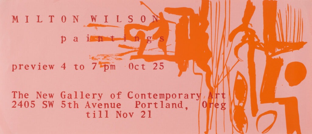 Exhibition flyer for Milton Wilson show