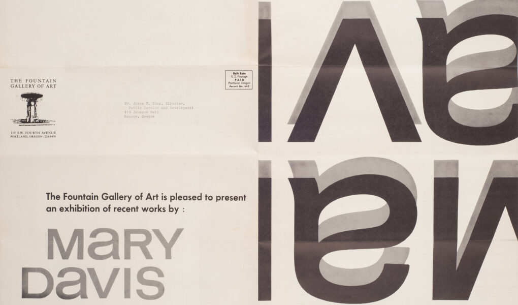 Exterior of flyer for Mary Davis exhibition