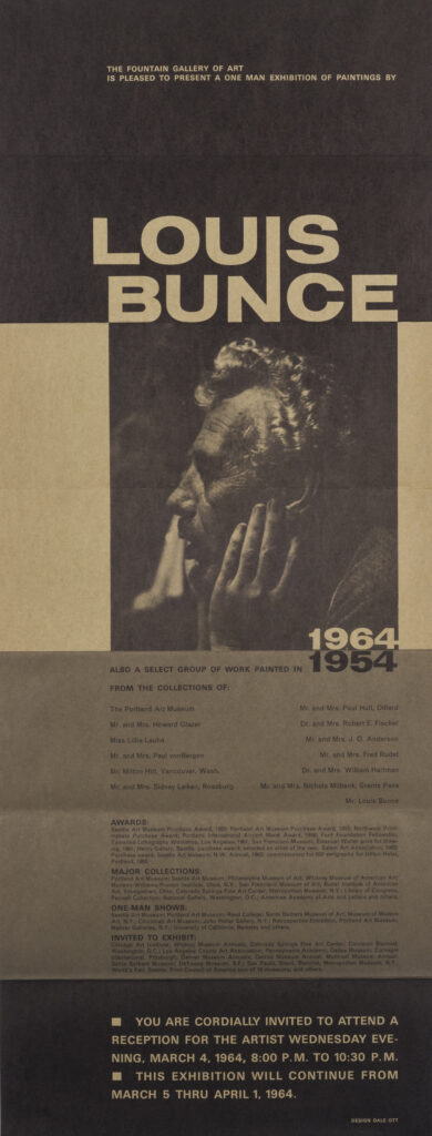 Louis Bunce exhibition poster from 1964