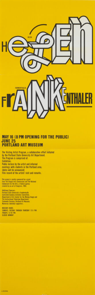 Helen Frankenthaler visiting artist poster