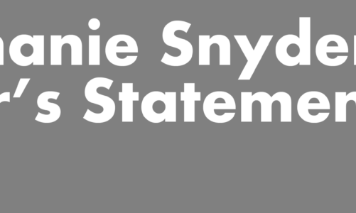 Stephanie Snyder, Editors’ Statement